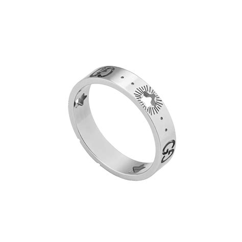 gucci ybc607339002|Gucci Icon Star Ring in White Gold .